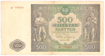 RZADSZE – 500 złotych 1946 seria D