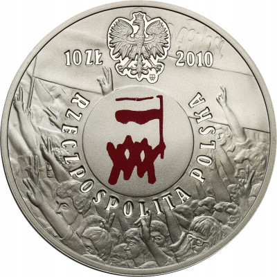 III RP 10 złotych 2010 Polski Sierpień - SREBRO