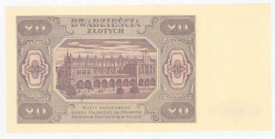Rzadszy - 20 złotych 1948 seria KE