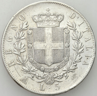 Włochy. 5 Lirów 1874 - SREBRO