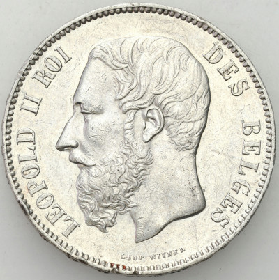 Belgia. 5 franków 1875 – SREBRO