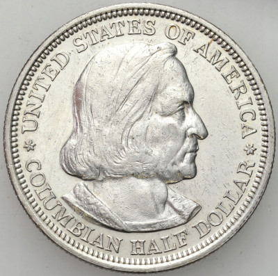 USA. 1/2 dolara 1892 Kolumbia Columbian Exposition - SREBRO