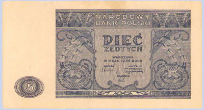 Banknot. 5 złotych 1946 -Rzadszy