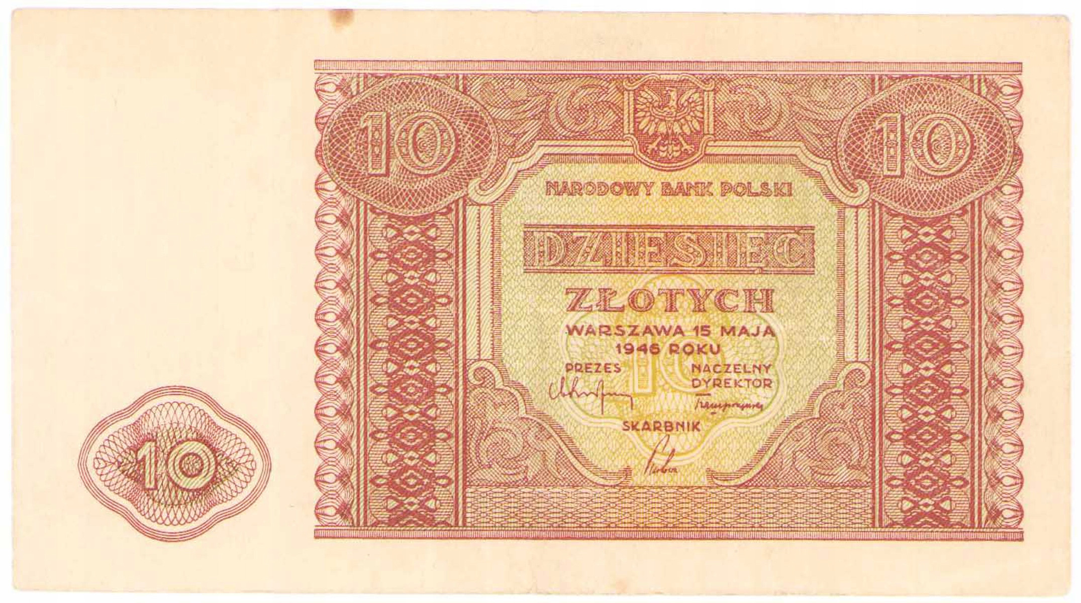 Banknot. 10 złotych 1946 -Rzadszy