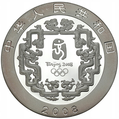 Chiny. 10 Yuan 2008 Olimpiada Pekin - uncja SREBRO