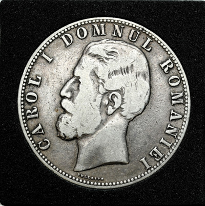 Rumunia - 5 lei 1880 Carol I - SREBRO 900