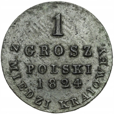 Polska XIX w./Rosja. Aleksander I Grosz z MIEDZI KRAIOWEY 1824 IB, Warszawa