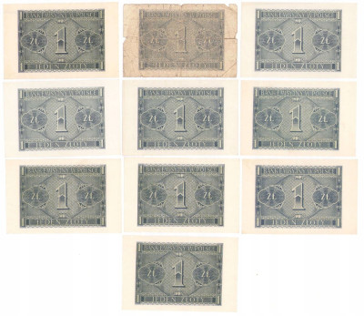 1 złoty 1941 seria, zestaw 10 sztuk