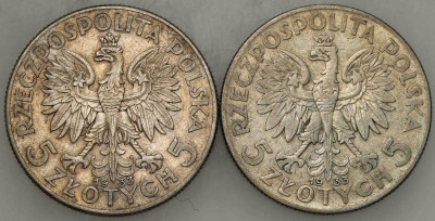 II RP. 5 złotych 1933 Głowa kobiety – 2 szt - SREBRO