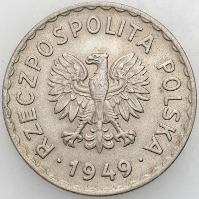 PRL. 1 złoty 1949 miedzionikiel