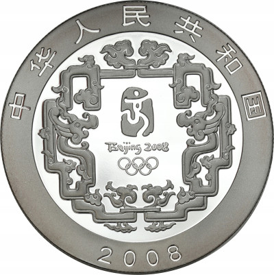 Chiny. 10 Yuan 2008 Olimpiada Pekin - uncja SREBRO