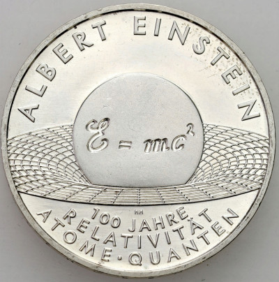 Niemcy. 10 euro 2005 Teoria względności Alberta Einsteina – SREBRO