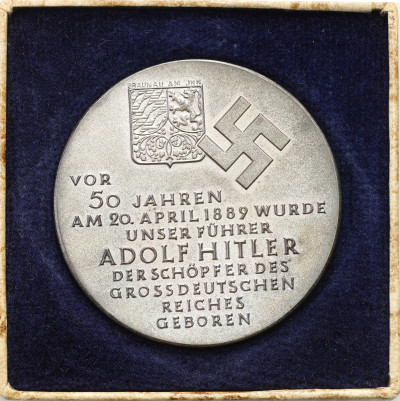 Niemcy, III Rzesza. Medal A. Hitler 1939 - SREBRO