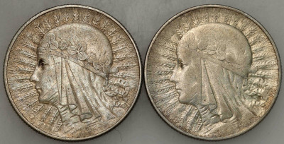 II RP. 5 złotych 1933 Głowa kobiety – 2 szt - SREBRO