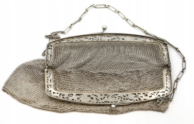 Francja XIX w. torebka balowa SREBRO .950