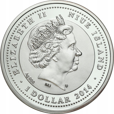 Niue. 1 dolar 2014 Kot bengalski – SREBRO