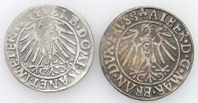 Hohenzollern Grosz 1541 Królewiec i Śląsk Fryderyk II Grosz 1544 Brzeg 2szt