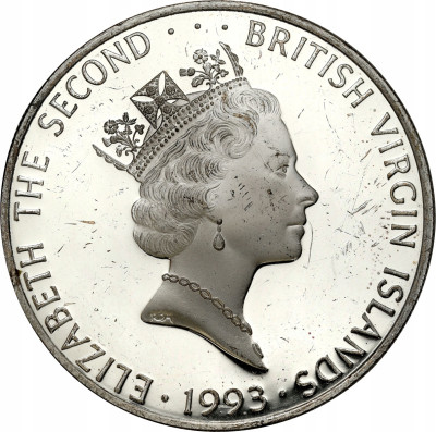 Brytyjskie Wyspy Dziewicze. 25 dolarów 1993 Irbis Śnieżny – SREBRO