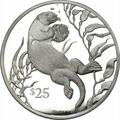 Brytyjskie Wyspy Dziewicze. 25 dolarów 1993 Wydra Morska – SREBRO