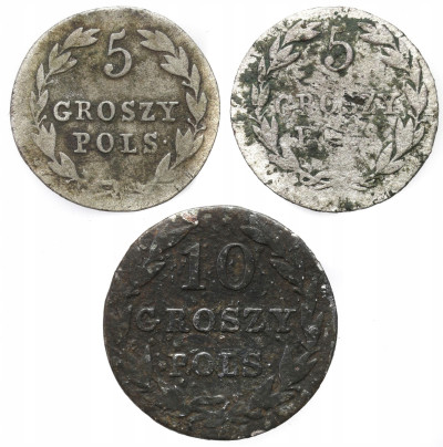 Polska / Rosja XIX wiek. 5 groszy1822, 1825, 10 groszy 1826
