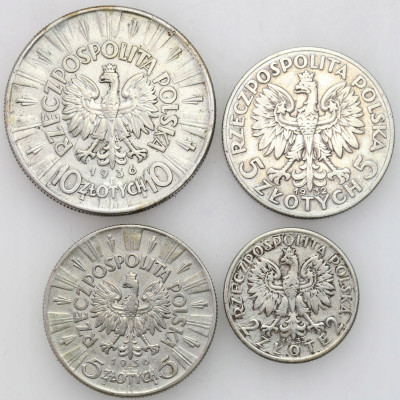 II RP. 2-10 złotych 1932-1936 SREBRO – 4 szt