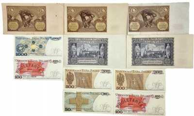 Polska - zestaw banknotów 11 sztuk