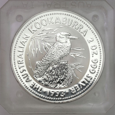 Australia, 2 dolary 1992 Kookaburra – 2 oz SREBRO