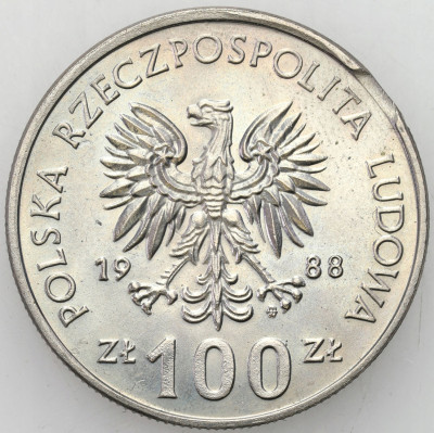 PRL. 100 złotych 1988 Jadwiga – DESTRUKT