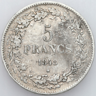 Belgia - 5 franków 1848 Leopold - SREBRO 900