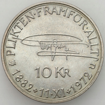 Szwecja. 10 koron 1972 Gustaw VI Adolf – SREBRO