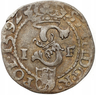 Zygmunt III Waza. Szeląg 1592, Olkusz – RZADKI