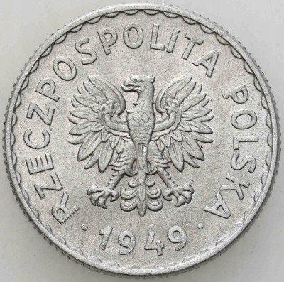 PRL. 1 złoty 1949 Aluminium