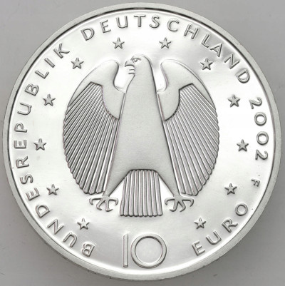 Niemcy. 10 euro 2002 Wprowadzenie waluty Euro – SREBRO