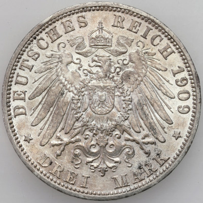 Niemcy - 3 marki 1909 Wilhelm II - SREBRO 900