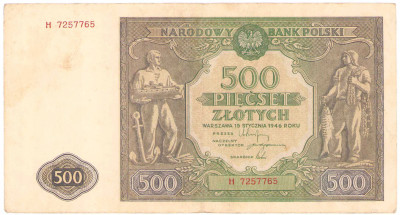 RZADSZE – 500 złotych 1946 seria H