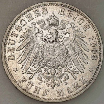 Niemcy. 5 Marek 1903 J Hamburg – SREBRO