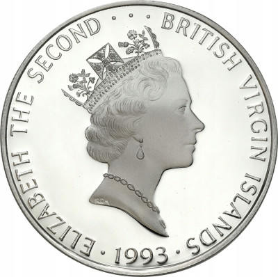 Brytyjskie Wyspy Dziewicze. 25 dolarów 1993 Wydra Morska – SREBRO