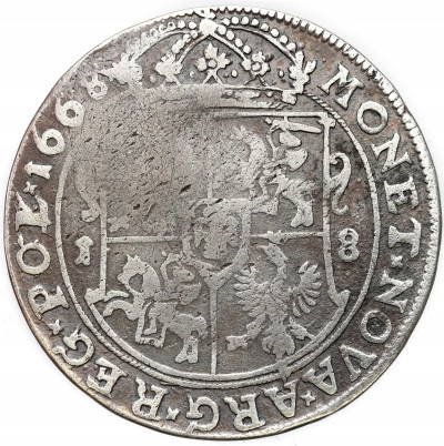 Jan II Kazimierz. Ort (18 groszy) 1668, Bydgoszcz