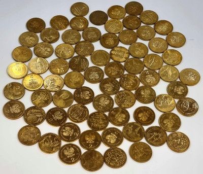 III RP zestaw monet 2 zł GN - Różne lata - 74 sztuk