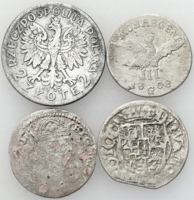 Polska i Niemcy – Prusy. Zestaw 4 monet – SREBRO