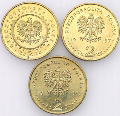 2 złote 1997-1998 GN RÓŻNE – 3 szt