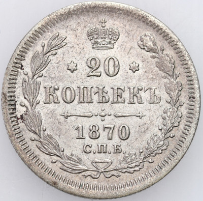 Rosja - 20 kopiejek 1870 HI - SREBRO
