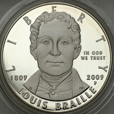 USA 1 dolar 2009 P Louis Braille - SREBRO