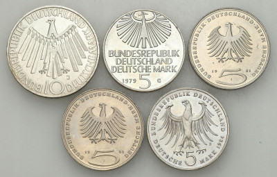 Niemcy. 5-10 marek 1972-1984 RÓŻNE MENNICE – 5 szt