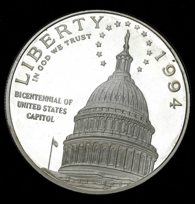USA - 1 dolar 1994 Kapitol - SREBRO 900