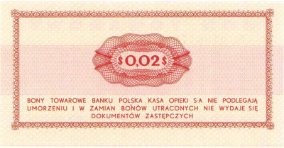 Bank PEKAO S.A. Bon na 2 centy 1969 seria Eo