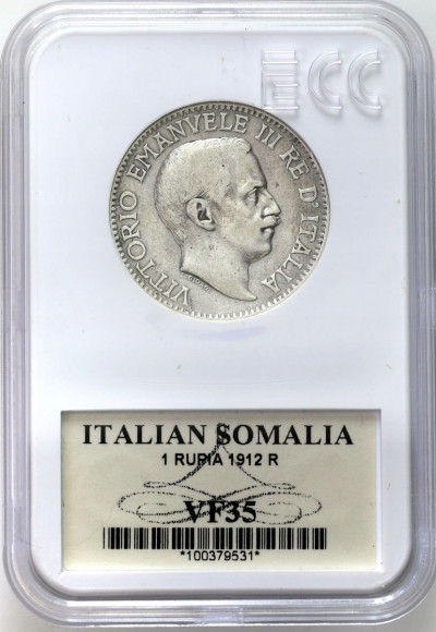 Somali Włoskie. 1 rupia 1912 – SREBRO