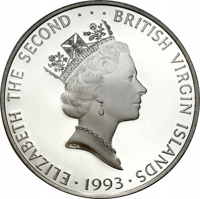 Brytyjskie Wyspy Dziewicze. 25 dolarów 1993 Tchórz Czarnołapy – SREBRO