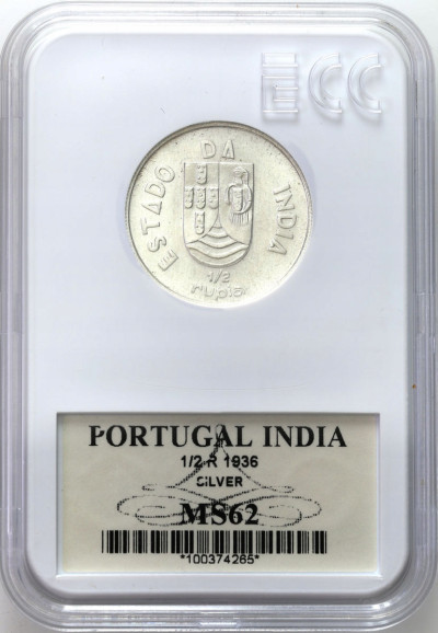 Indie Portugalskie. 1/2 rupii 1936 – SREBRO