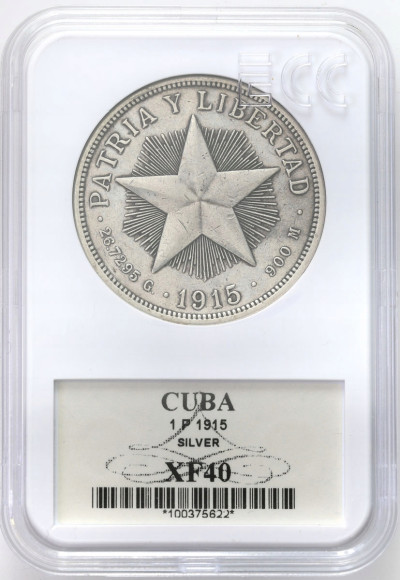Kuba. 1 peso 1915 – SREBRO